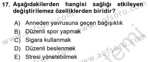 Temel İlk Yardım Bilgisi Dersi 2021 - 2022 Yılı (Final) Dönem Sonu Sınavı 17. Soru