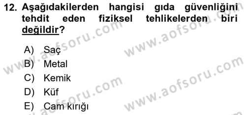 Temel İlk Yardım Bilgisi Dersi 2023 - 2024 Yılı (Final) Dönem Sonu Sınavı 12. Soru