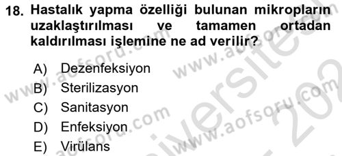 Temel İlk Yardım Bilgisi Dersi 2023 - 2024 Yılı (Final) Dönem Sonu Sınavı 18. Soru