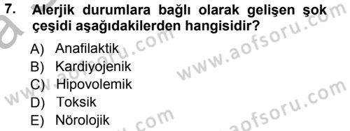 Temel İlkyardım Bilgisi Dersi Ara Sınavı Deneme Sınav Soruları 7. Soru