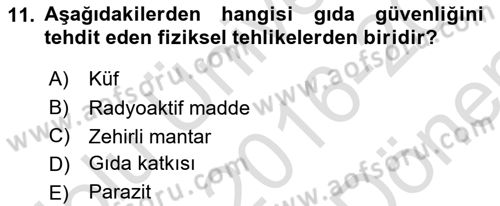 Temel İlkyardım Bilgisi Dersi 2016 - 2017 Yılı (Final) Dönem Sonu Sınav Soruları 11. Soru