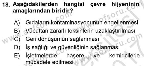 Temel İlkyardım Bilgisi Dersi 2016 - 2017 Yılı (Final) Dönem Sonu Sınav Soruları 18. Soru