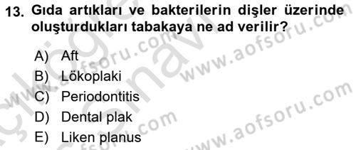 Temel İlkyardım Bilgisi Dersi 2018 - 2019 Yılı 3 Ders Sınav Soruları 13. Soru