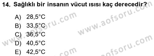 Temel İlkyardım Bilgisi Dersi 2018 - 2019 Yılı 3 Ders Sınav Soruları 14. Soru