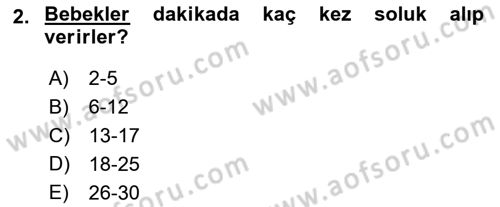 Temel İlkyardım Bilgisi Dersi 2018 - 2019 Yılı (Final) Dönem Sonu Sınav Soruları 2. Soru
