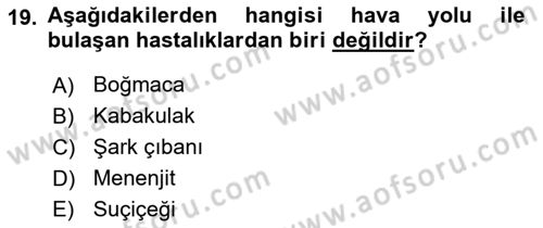 Temel İlkyardım Bilgisi Dersi 2020 - 2021 Yılı Yaz Okulu Sınav Soruları 19. Soru