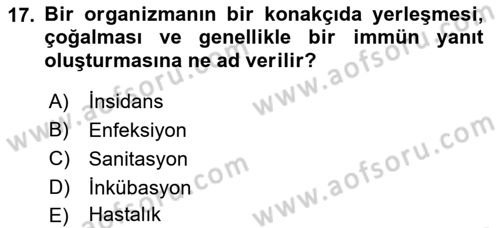 Temel İlkyardım Bilgisi Dersi 2022 - 2023 Yılı (Final) Dönem Sonu Sınav Soruları 17. Soru
