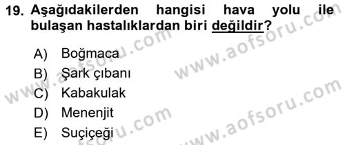 Temel İlkyardım Bilgisi Dersi 2023 - 2024 Yılı (Final) Dönem Sonu Sınav Soruları 19. Soru