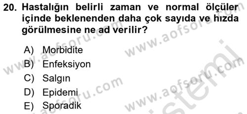Temel İlkyardım Bilgisi Dersi 2023 - 2024 Yılı (Final) Dönem Sonu Sınav Soruları 20. Soru