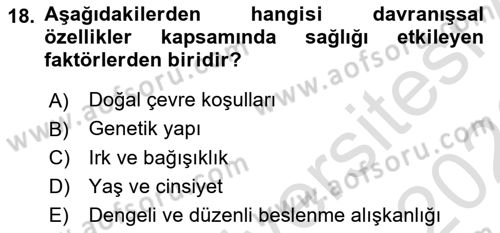 Temel İlkyardım Bilgisi Dersi 2025 - 2026 Yılı (Final) Dönem Sonu Sınav Soruları 18. Soru