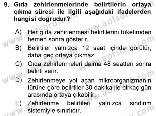 Temel İlkyardım Bilgisi Dersi 2025 - 2026 Yılı (Final) Dönem Sonu Sınav Soruları 9. Soru