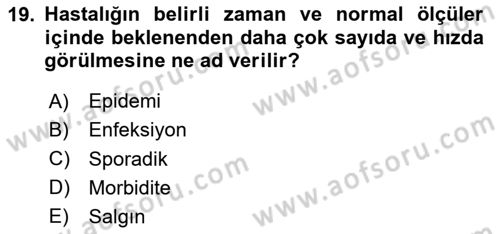 Temel İlkyardım Bilgisi Dersi 2025 - 2026 Yılı Yaz Okulu Sınav Soruları 19. Soru