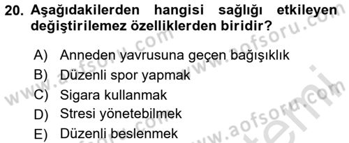 Temel İlkyardım Bilgisi Dersi 2025 - 2026 Yılı Yaz Okulu Sınav Soruları 20. Soru