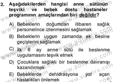 Anne Çocuk Sağlığı Ve İlkyardım Dersi 2013 - 2014 Yılı (Vize) Ara Sınav Soruları 2. Soru