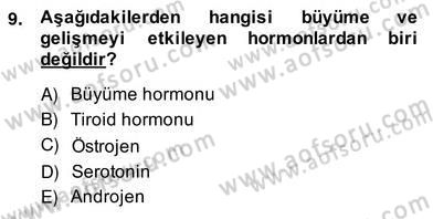 Anne Çocuk Sağlığı Ve İlkyardım Dersi 2013 - 2014 Yılı (Vize) Ara Sınav Soruları 9. Soru