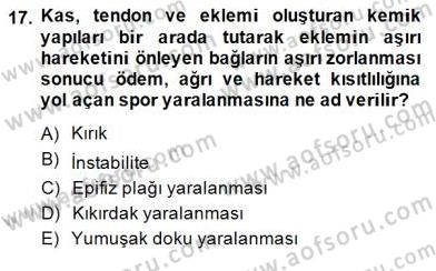 Anne Çocuk Sağlığı Ve İlkyardım Dersi 2014 - 2015 Yılı (Final) Dönem Sonu Sınav Soruları 17. Soru