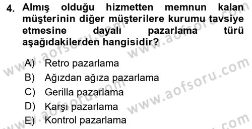 Sağlık İşletmeciliği 1 Dersi Ara Sınavı Deneme Sınav Soruları 4. Soru