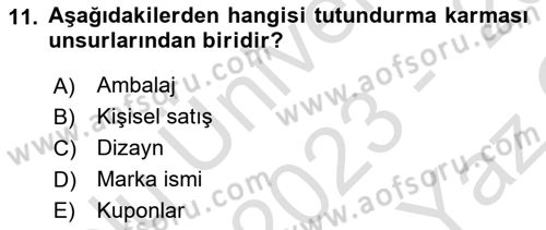 Sağlık İşletmeciliği 1 Dersi 2023 - 2024 Yılı Yaz Okulu Sınav Soruları 11. Soru