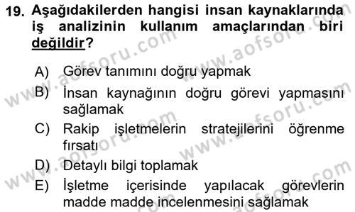 Sağlık İşletmeciliği 1 Dersi Ara Sınavı Deneme Sınav Soruları 19. Soru