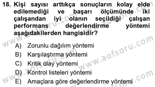 Sağlık İşletmeciliği 1 Dersi 2024 - 2025 Yılı (Final) Dönem Sonu Sınav Soruları 18. Soru