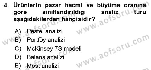 Sağlık İşletmeciliği 1 Dersi 2024 - 2025 Yılı (Final) Dönem Sonu Sınav Soruları 4. Soru