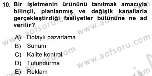 Sağlık İşletmeciliği 1 Dersi 2024 - 2025 Yılı Yaz Okulu Sınav Soruları 10. Soru