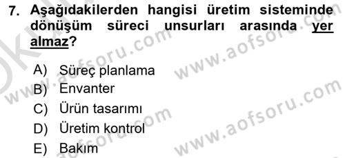 Sağlık İşletmeciliği 1 Dersi 2024 - 2025 Yılı Yaz Okulu Sınav Soruları 7. Soru