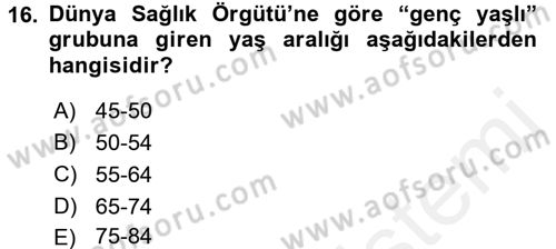 Temel Sağlık Ve Hastalık Bilgisi Dersi 2015 - 2016 Yılı (Vize) Ara Sınav Soruları 16. Soru