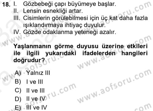 Temel Sağlık Ve Hastalık Bilgisi Dersi 2015 - 2016 Yılı (Vize) Ara Sınav Soruları 18. Soru