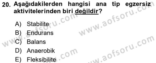 Temel Sağlık Ve Hastalık Bilgisi Dersi 2015 - 2016 Yılı (Vize) Ara Sınav Soruları 20. Soru