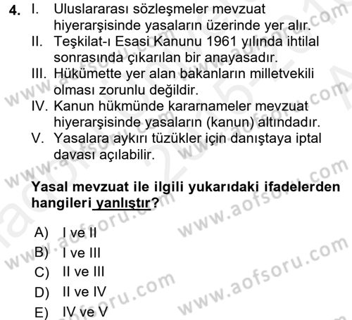 Temel Sağlık Ve Hastalık Bilgisi Dersi 2015 - 2016 Yılı (Vize) Ara Sınav Soruları 4. Soru