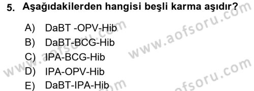 Temel Sağlık Ve Hastalık Bilgisi Dersi 2015 - 2016 Yılı (Vize) Ara Sınav Soruları 5. Soru