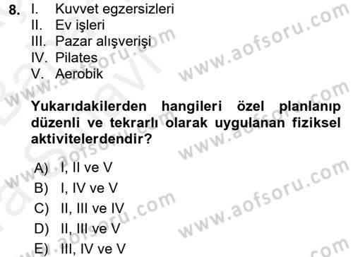 Temel Sağlık Ve Hastalık Bilgisi Dersi 2015 - 2016 Yılı (Vize) Ara Sınav Soruları 8. Soru