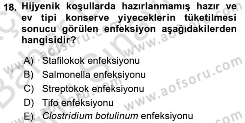 Temel Sağlık Ve Hastalık Bilgisi Dersi 2015 - 2016 Yılı (Final) Dönem Sonu Sınav Soruları 18. Soru