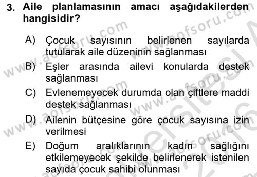 Temel Sağlık Ve Hastalık Bilgisi Dersi 2015 - 2016 Yılı (Final) Dönem Sonu Sınav Soruları 3. Soru