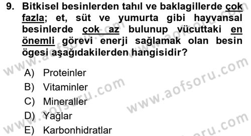 Temel Sağlık Ve Hastalık Bilgisi Dersi 2015 - 2016 Yılı (Final) Dönem Sonu Sınav Soruları 9. Soru