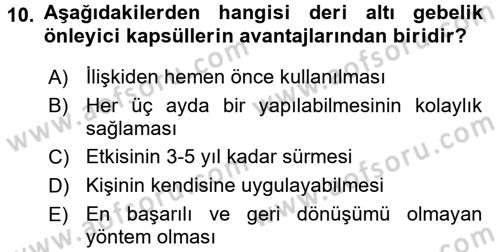 Temel Sağlık Ve Hastalık Bilgisi Dersi 2016 - 2017 Yılı (Vize) Ara Sınav Soruları 10. Soru