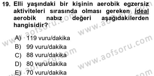 Temel Sağlık Ve Hastalık Bilgisi Dersi 2016 - 2017 Yılı (Vize) Ara Sınav Soruları 19. Soru