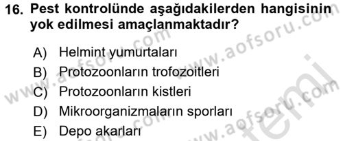 Temel Sağlık Ve Hastalık Bilgisi Dersi 2016 - 2017 Yılı (Final) Dönem Sonu Sınav Soruları 16. Soru