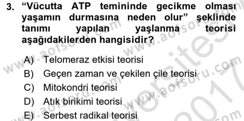 Temel Sağlık Ve Hastalık Bilgisi Dersi 2016 - 2017 Yılı (Final) Dönem Sonu Sınav Soruları 3. Soru