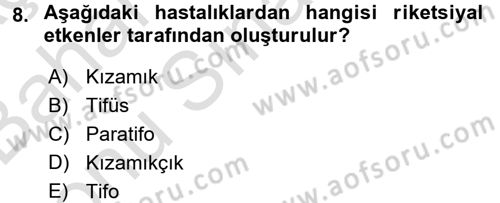 Temel Sağlık Ve Hastalık Bilgisi Dersi 2016 - 2017 Yılı (Final) Dönem Sonu Sınav Soruları 8. Soru