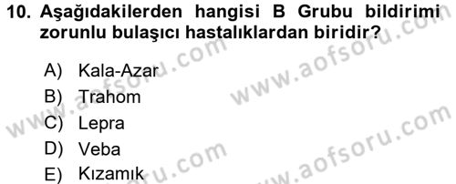 Temel Sağlık Ve Hastalık Bilgisi Dersi 2017 - 2018 Yılı 3 Ders Sınav Soruları 10. Soru