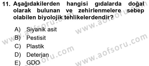 Temel Sağlık Ve Hastalık Bilgisi Dersi 2017 - 2018 Yılı 3 Ders Sınav Soruları 11. Soru