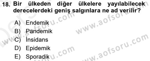 Temel Sağlık Ve Hastalık Bilgisi Dersi 2017 - 2018 Yılı 3 Ders Sınav Soruları 18. Soru