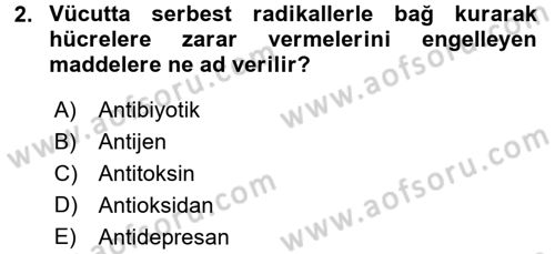 Temel Sağlık Ve Hastalık Bilgisi Dersi 2017 - 2018 Yılı 3 Ders Sınav Soruları 2. Soru