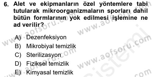 Temel Sağlık Ve Hastalık Bilgisi Dersi 2017 - 2018 Yılı 3 Ders Sınav Soruları 6. Soru