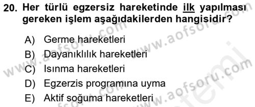 Temel Sağlık Ve Hastalık Bilgisi Dersi 2017 - 2018 Yılı (Vize) Ara Sınav Soruları 20. Soru