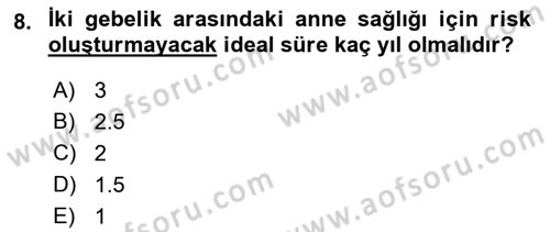 Temel Sağlık Ve Hastalık Bilgisi Dersi 2017 - 2018 Yılı (Vize) Ara Sınav Soruları 8. Soru