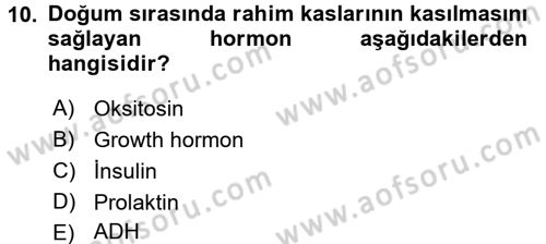 Temel Sağlık Ve Hastalık Bilgisi Dersi 2017 - 2018 Yılı (Final) Dönem Sonu Sınav Soruları 10. Soru