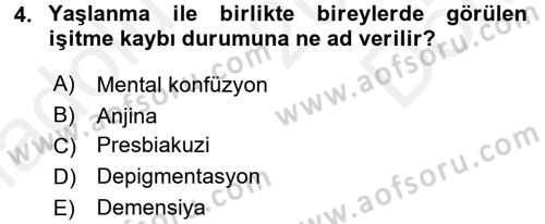 Temel Sağlık Ve Hastalık Bilgisi Dersi 2017 - 2018 Yılı (Final) Dönem Sonu Sınav Soruları 4. Soru